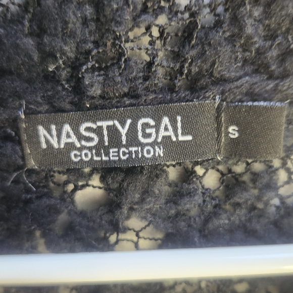 Nasty Gal Crochet Sweater Vest V-neck Black Size Small - Picture 6 of 6